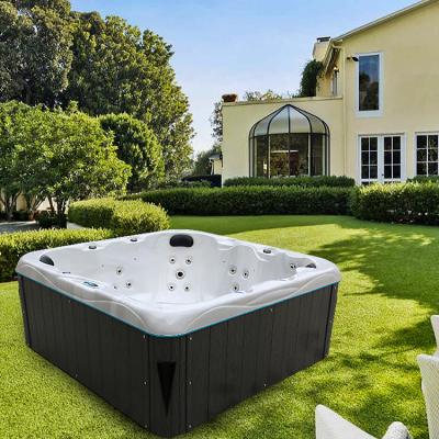 China Garden Outdoor Whirlpool Spa Hot Tub 7 Seats Square Hydro Massage Bathtub for sale