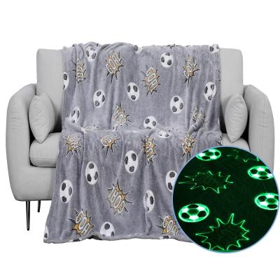 China Wholesale Customized Soft Foldable Travel Flannel Car Office PORTABLE Camping Glow in Dark Throw Blanket for sale