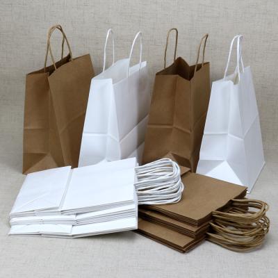 China Cheap OEM Factory Shopping Brown Kraft Materials White Paper Bag Recycled Flat Handle Kraft Paper Bag for sale