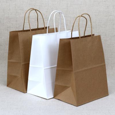 China Recycled Materials Customize Design Kraft Fancy Shopping Paper Bag Printing Custom OEM Craft Tote Bag for sale