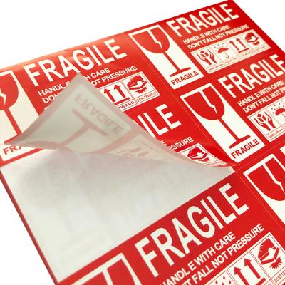 China RTS Waterproof High Quality Fragile Stickers Handle With Care Warning Shipping Label for sale