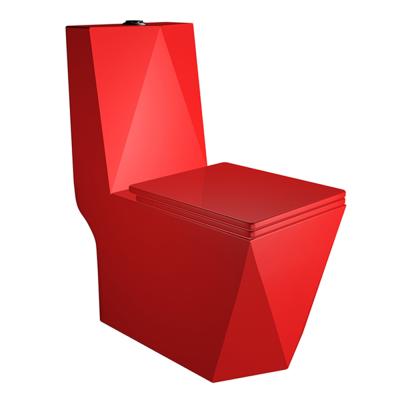 China Red Modern Sanitary Ware One Piece Competitive Price Double-Flow Fashion Red Toilet for sale