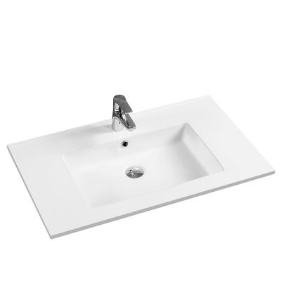 China Hot Sale Modern Professional Rectangular Slim Edge Cabinet Bathroom Ceramic Wash Basin for sale