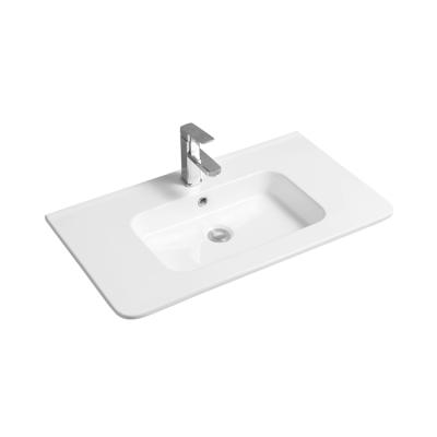 China Wholesale Modern China Manufacturer Chaozhou Designer Square Sinks Wash Ceramic Thin Edge Small Bathroom Basin for sale