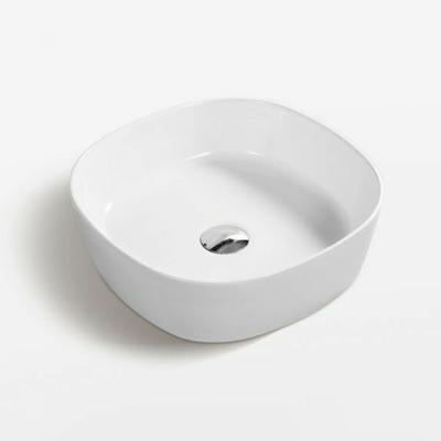 China Modern New Design Stylish Rectangular Ceramic Shape Table Top Countertops Wash Art Basin For Bathroom for sale