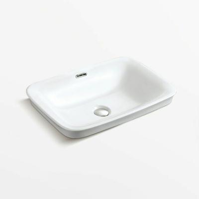 China Chaozhou Factory Direct Sales Modern Sanitary Ware Rectangle Semi Recessed Bathroom Basin for sale