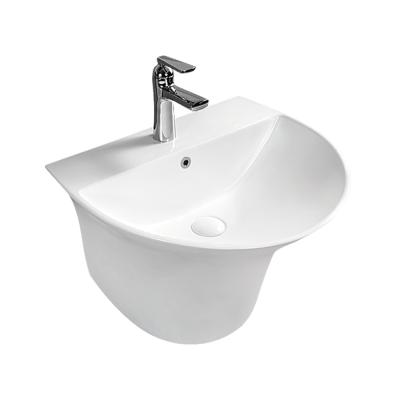 China Chaozhou Modern Cheap Sanitary Ware White Color Bathroom Ceramic Single Hole Wall Hung Basin for sale