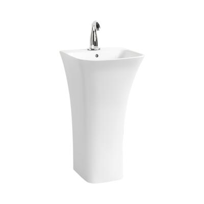 China Best Selling Toiletries Traditional Ceramic Wash Basin Sanitary Ware Bathroom Pedestal Sink for sale