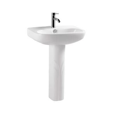 China Modern High Quality Classic Bathroom Wash Hand Rectangular Ceramic Pedestal Sink for sale