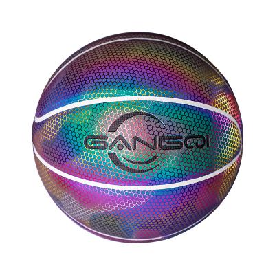 China Durable Holographic Rainbow Basketball Custom Luminous Basketball For Fun And Thoughtful Gift Basketball for sale