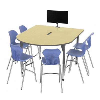 China Factory Supply Adjustable Height Anti-scratch and Anti-fade Standard Size Table School Desk and Classroom Durable Plastic Collaborative Chair for sale