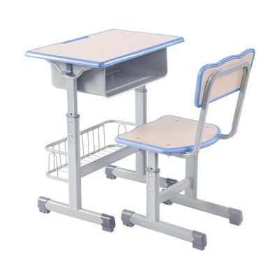 China Modern School One-Stop Supplier Metal Material Wood Plastic School Desks And Chairs For Sale Student Desk And Chair for sale