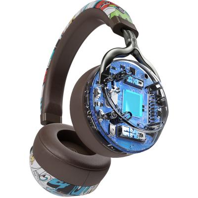 China Headband Hand Free Water Transfer Printing Earphone Blue Tooth Mini Wireless Hedadphone Wireless Headset for sale