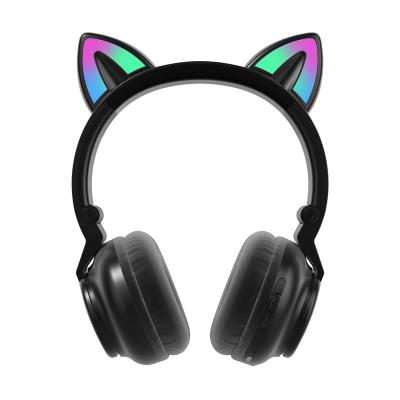 China Mini Headband Aviation Headset Kids Headphone Blue Microphone Headset SportsMobile Phone PC Tooth BT BT Headset Cat-Ear Headband for sale