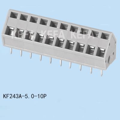 China PA66plastic KF243A - 5.0/7.5/10.0 PCB spring cage connection terminal block connectors for sale