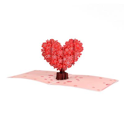 China China Paper 3d Greeting Cards Love Heart Cherry Pop Up Cards for sale