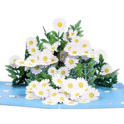 China Europe Paper Craft Accept Customized Greeting 3d Daisy Flower Pop Up Cards for sale