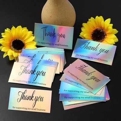 China Europe Glitter Holographic Rainbow Thank You Cards , Custom Thank You Card For Business for sale