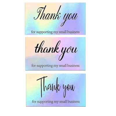 China Holographic Europe Glitter Rainbow Thank You Cards , Custom Thank You Cards For Small Business for sale