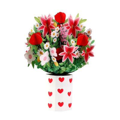 China Modern Accept Customized Ornament Package Paper Flower Pop Up Bouquets for sale