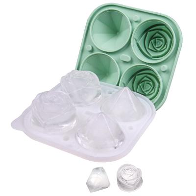 China Viable Wholesale Rose Models Are BPA Free Sphere Ice Molds Ice Ball Mold Ice Cube Tray for sale