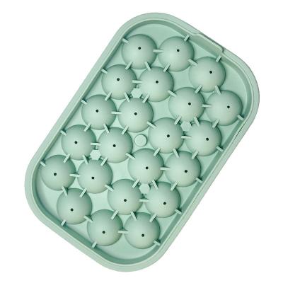 China 22 Hole Hot Viable Hockey Round Circle Ice Cube Molds For Cocktails Slim Ice Cube Trays Round Bourbon Ice Cube Tray for sale