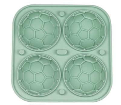 China Hot Selling Viable Football Shape Silicone Ice Mold Silicone Ice Cube Mold Trays Football Ice Cube Mold for sale