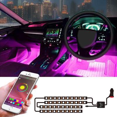 China Decoration Voice Control RGB Music Mode Shine LED Car Lights Interior , 16 Million Colors LED Car Interior Light Available for sale