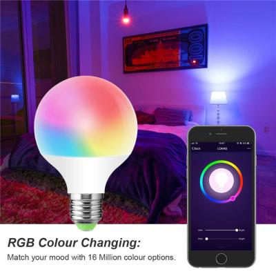 China Amazon 9W G95 Residential Hot Selling Lamp 90lm/w 806lm Tuya Wifi Smart LED RGB Light Decorated Bulb for sale