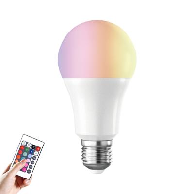 China 2019 New Arrival SMD2835 E27 9W 806lm A60 RGB Smart Dimmable LED Bulb RF Indoor Infrared Remote Control Light Smart Remote Lamp for sale