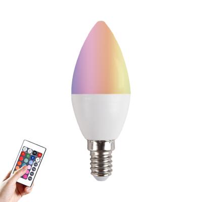 China Residential RF Remote Control 4.5W E14 250lm C37 Candle Lighting RGB Remote Control LED Lamp Bulbs Wholesale for sale