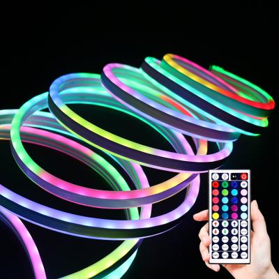 China Waterproof IP67 RGBW Dual LANDSCAPE 40 Keys IR Side Ignition Remote Control Waterproof Color Changing Flex Music Sync Lamp LED Neon Light for sale