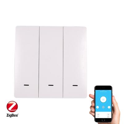 China timing & Electric Countdown Zigbee Bounce 3Gang Smart Panel Remote Control Classic Wall Switch for sale