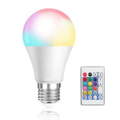 China LED Bulb With Remote In Running AC220-240V 6W A60 E27 Dimmable Adjustable Remote Control Light CCT RGB Lamp LED Bulb For European Market for sale