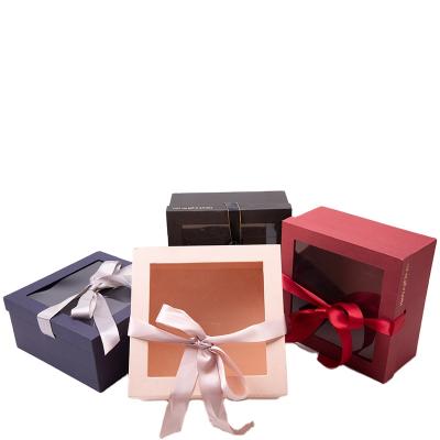 China Recyclable Wig Package Pink Luxury Gift Packaging Box With Ribbon For Gift Wrapping for sale