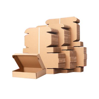 China Custom Logo Kraft Corrugated Box Packing Cardboard Mailing Boxes Recyclable E-Commerce Shipping Paper Boxes for sale