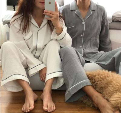 China Hot Selling QUICK DRY Unisex Solid Leisure Long Nightgown Sleepwear Cotton Sleep Set Living Room Home Set for sale