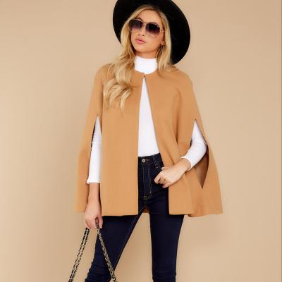 China Leisure New Design Winter Thickened Cape Blazer Women's Fashionable Middle Length Coat Elegant Cape Coat for sale