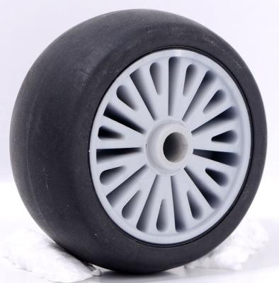 China Small Size Rubber Stroller Wheel Luggage Wheel, Rubber Coated Wheel, Kids Tricycle Rubber Wheels for sale