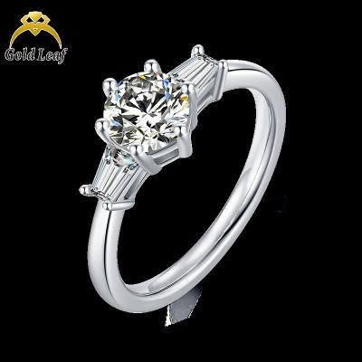 China Goldleaf Jewelry Fashion 18k Gold Ring Moissanite Wedding Rings CLASSIC Engagement Rings for sale