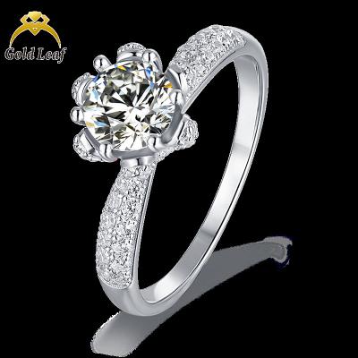 China Custom made white gold brand fashion jewelry maids eternity moissanite ring women popular trendy trendy ring for sale