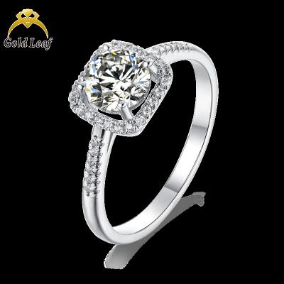 China Goldleaf Jewelry Trendy Fashion 1 2 Carat 14k 18k White Gold Engagement Rings For Women for sale