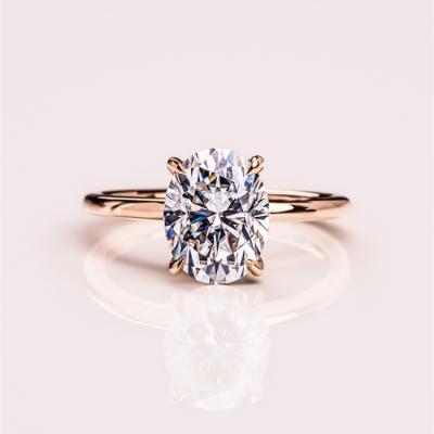 China 2023 Romantic New Arrival Engagement Moissanite Lab 18K Rose Gold Women Finger Ring Diamond Ring for sale