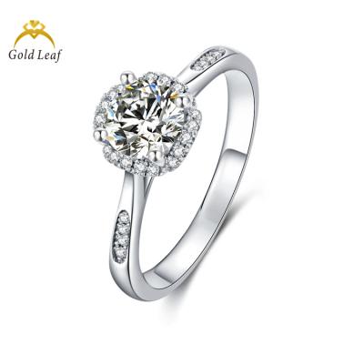 China Goldleaf CLASSIC Jewelry 925 Sterling Silver Claw Setting Eternity Womens S925 Silvermoissanite Ring for sale