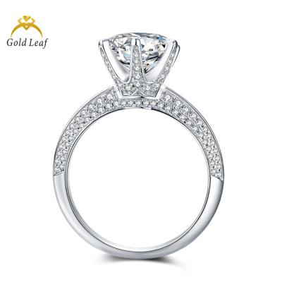 China Goldleaf CLASSIC Jewelry 925 Sterling Silver Claw Setting Eternity Women Moissanite Ring for sale