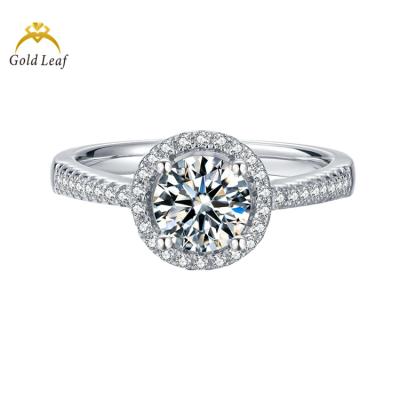 China Luxury Jewelry S925 Silver Luxury Moissanite Diamond Ring Rings from Goldleaf for Woman for sale