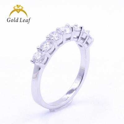 China CLASSIC Goldleaf jewelry simplicity S925 sterling silver single row moissanite ring for sale