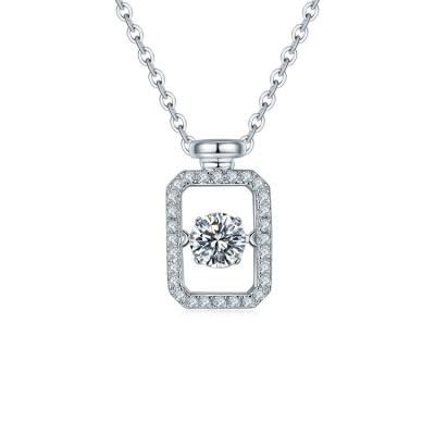 China Goldleaf Jewelry 0.5ct Moissanite CLASSIC Diamond Necklace 2.24g Pendant Necklace For Women for sale