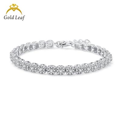 China Wholesale loose Goldleaf jewelry S925 Sterling Silver moissanite tennis hip hop necklace bracelet CLASSIC for sale