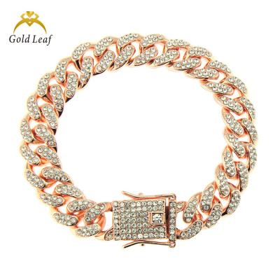 China 2023 Trendy Jewelry New Arrival Miami Goldleaf Miami Chain Bracelet Moissanite Cuban Link Silver Chain for sale